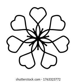 Simple mandala line art. Vector eps10. Isolated on white, round element.