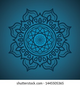 Simple mandala on teal background