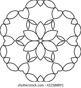 simple mandala on white background. vector illustration. for design, light and textile industry, wallpaper