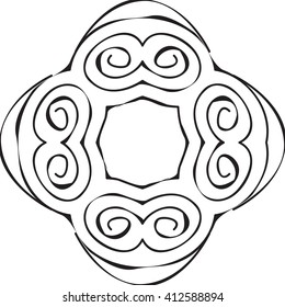 simple mandala on white background. vector illustration. for design, light and textile industry, wallpaper