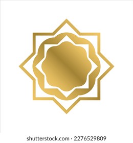 simple mandala ornament with gold fill. flat design style. suitable for background templates, name cards, invitations, banners, flyers, frames, medals, etc. design template