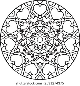 Einfache Mandala Umriss zum Färben Buch, Mandala Kunst biik Vektorgrafik