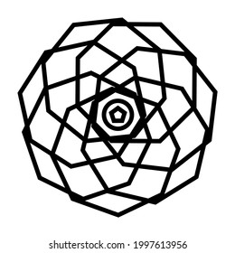 Simple Mandala Shape for Coloring Book. For Beginner, seniors and children. Hand Draw. Vector Mandala. Floral. Flower. Oriental. Book Page. Decoration in ethnic oriental. Outline.