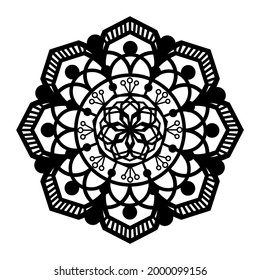 Sencilla forma de Mandala para colorear el libro. Para principiantes, mayores y niños. Dibujo manual. Vector Mandala. Floral. Flor. Oriental. Página Libro. Decoración étnica oriental. Esquema.
