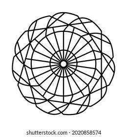 Simple Mandala Shape for Coloring Book. For Beginner, seniors and children. Hand Draw. Vector Mandala. Floral. Flower. Oriental. Book Page. Decoration in ethnic oriental. Outline.