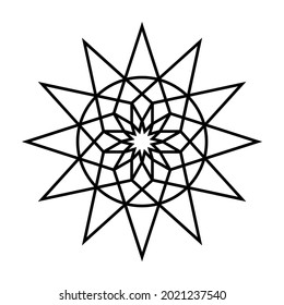 Einfache Mandala Form zum Färben von Büchern. Für Anfänger, Senioren und Kinder. Handgezeichnet. Vektor Mandala. Blume. Blume. Orientalisch. Buchseite. Dekoration im ethnisch-orientalischen Stil. Umriss.