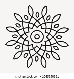 Simple Mandala Shape for Coloring. Geometric Ornament. Vector.