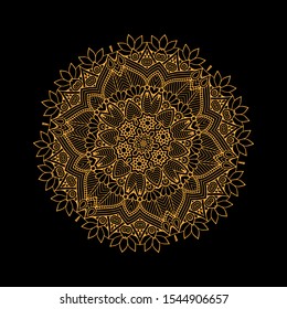 Simple Mandala Shape for Coloring , luxury ornamental mandala design background in gold color