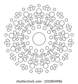 Simple Mandala Shape for Coloring. Vector Mandala. Floral. Flower. Oriental. Book Page. Outline.