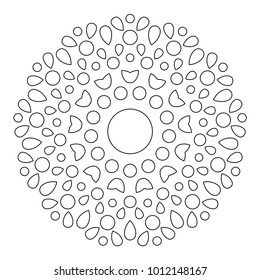 Simple Mandala Shape for Coloring. Vector Mandala. Floral. Flower. Oriental. Book Page. Outline.