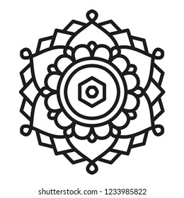 Simple Mandala Shape for Coloring. Vector Mandala. Floral. Flower. Oriental. Book Page. Outline.