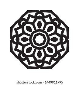 Simple mandala shape for coloring. Vector mandala. Floral. Flower.