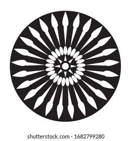 Simple Mandala Shape for Coloring. Vector Mandala. Floral. Flower. Oriental. Book Page. Outline.