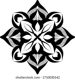 Simple Mandala Shape for Coloring. Vector Mandala. Floral. Flower. Oriental. Book Page. 