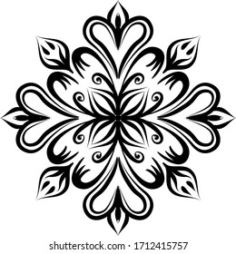 Simple Mandala Shape for Coloring. Vector Mandala. Floral. Flower. Oriental. Book Page. 