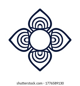 Simple Mandala Shape for Coloring. Vector Mandala. Floral. Flower Outline - Design Template