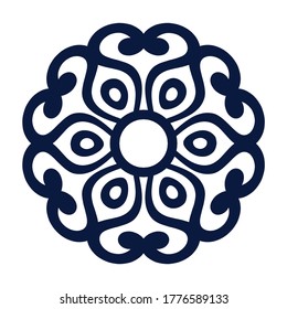 Simple Mandala Shape for Coloring. Vector Mandala. Floral. Flower Outline - Design Template