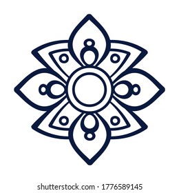Simple Mandala Shape for Coloring. Vector Mandala. Floral. Flower Outline - Design Template