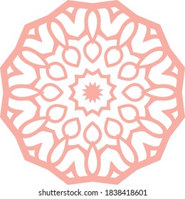 Simple Mandala Shape for Coloring. Vector Mandala. Floral. Flower. Oriental. Book Page. Outline.