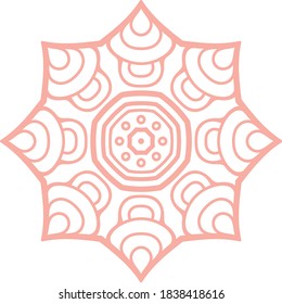 Simple Mandala Shape for Coloring. Vector Mandala. Floral. Flower. Oriental. Book Page. Outline.