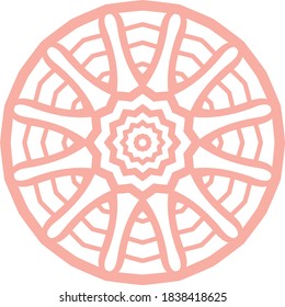 Simple Mandala Shape for Coloring. Vector Mandala. Floral. Flower. Oriental. Book Page. Outline.