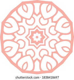 Simple Mandala Shape for Coloring. Vector Mandala. Floral. Flower. Oriental. Book Page. Outline.