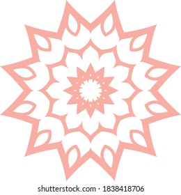 Simple Mandala Shape for Coloring. Vector Mandala. Floral. Flower. Oriental. Book Page. Outline.