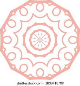 Simple Mandala Shape for Coloring. Vector Mandala. Floral. Flower. Oriental. Book Page. Outline.