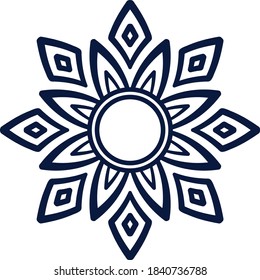 Simple Mandala Shape for Coloring. Vector Mandala. Floral. Flower. Oriental. Book Page. Outline.