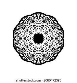 Simple Mandala Shape for Coloring. Vector Mandala. Floral. Flower. Oriental. Book Page. Outline.