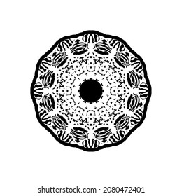 Simple Mandala Shape for Coloring. Vector Mandala. Floral. Flower. Oriental. Book Page. Outline.
