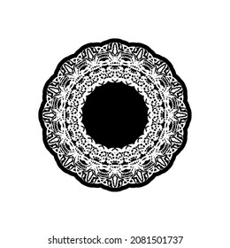 Simple Mandala Shape for Coloring. Vector Mandala. Floral. Flower. Oriental. Book Page. Outline.