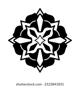 Simple Mandala Shape for Coloring. Vector Mandala. Floral. Flower. Oriental. Book Page. Outline 4