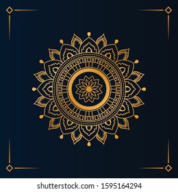 Simple Mandala Shape for Coloring. Yoga template. Hand drawn background, vector isolated on white. Islamic luxury background.  luxury ornamental mandala design in gold color.
