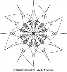 Simple Mandala Shape for coloring.oriental pattern, vector illustration. Islam, Arabic, Indian, moroccan,spain, turkish, pakistan, chinese, mystic, ottoman motifs.