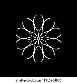 Formas de Mandala simples para colorear. Vector Mandala. Flor. Flor. Oriental. Páginas de libros. Esquema. Fondos de Mandala para el diseño de tu sitio web, aplicación, interfaz de usuario. Ilustración del icono del vector, EPS10.