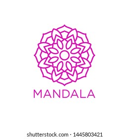 Simple Mandala Sign Object, For Coloring Book, For Company Logo, For Business, Vector Floral Outline