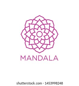 Simple Mandala Sign Object, For Coloring Book, For Company Logo, For Business, Vector Floral Outline