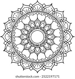 simple  mandala silhouette vector design with white background