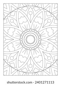 Simple Mandala Style Colouring Page, Mandala Pattern 8.5” x 11 for KDP, Adult Coloring Page, Mandala coloring for Kids