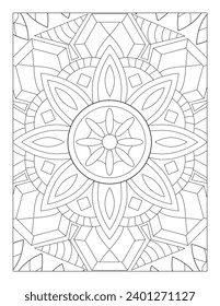Página simple de color de estilo Mandala, patrón Mandala 8.5" x 11 para KDP, página de color para adultos, coloreado Mandala para niños