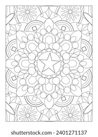 Página simple de color de estilo Mandala, patrón Mandala 8.5" x 11 para KDP, página de color para adultos, coloreado Mandala para niños
