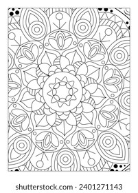 Simple Mandala Style Colouring Page, Mandala Pattern 8.5” x 11 for KDP, Adult Coloring Page, Mandala coloring for Kids