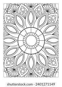 Simple Mandala Style Colouring Page, Mandala Pattern 8.5” x 11 for KDP, Adult Coloring Page, Mandala coloring for Kids