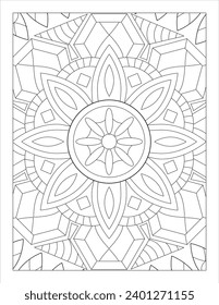 Simple Mandala Style Colouring Page, Mandala Pattern 8.5” x 11 for KDP, Adult Coloring Page, Mandala coloring for Kids
