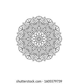 Simple Mandala Vector Design Template 014