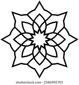 Simple Mandala Vector Mandala Flower