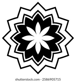Simple Mandala Vector Mandala Flower