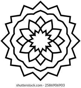 Simple Mandala Vector Mandala Flower