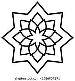 Simple Mandala Vector Mandala Flower